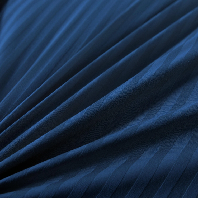 Granatowa bawełniana pościel hotelowa adamaszek z bizą 160x200 Mariot