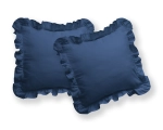 Luksusowa granatowa poszewka z falbanką 40x40
