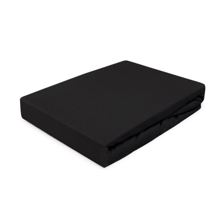 Czarne prześcieradło na gumce 140x200