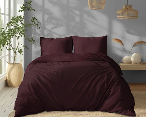 Luksusowa wino pościel hotelowa z adamaszku 100% bawełna 180x200