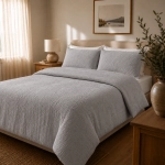 Luksusowa szara muślinowa pościel 100% bawełna 160x200 