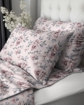 Ekskluzywna pościel bawełniana z perkalu w różowe peonie 160x200 + torebka   
