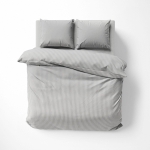 Luksusowa jasno szara pościel hotelowa z adamaszku 100% bawełna 160x200