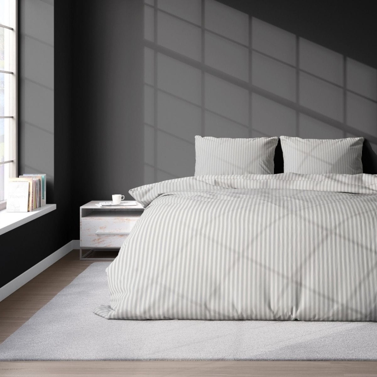 Luksusowa jasno szara pościel hotelowa z adamaszku 100% bawełna 160x200