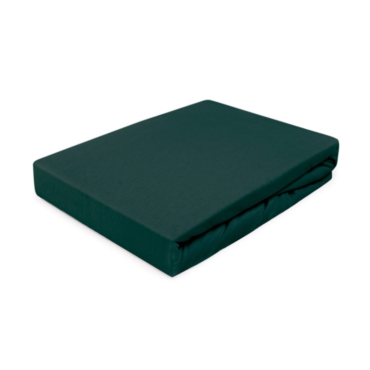 Butelkowa zieleń prześcieradło na gumce 200x220