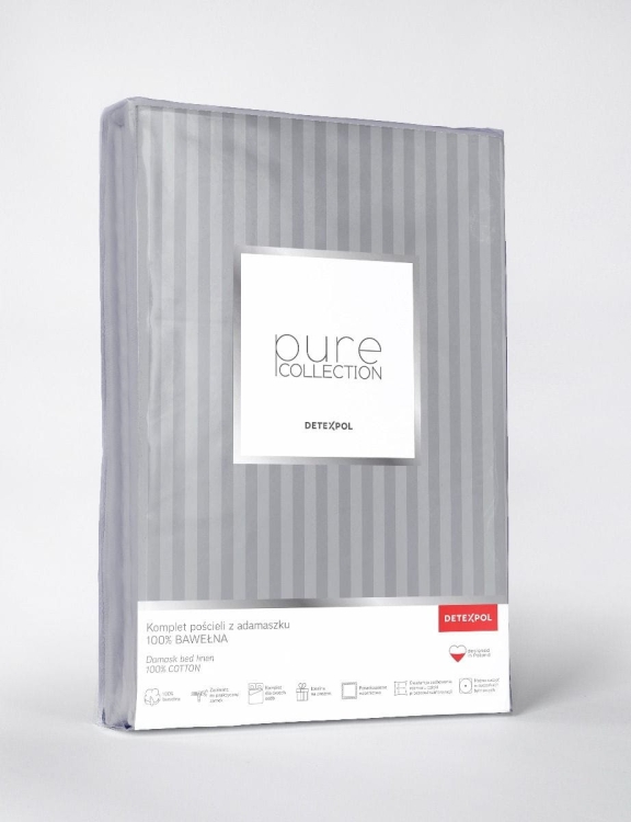 Luksusowa grafitowa pościel 140x200 hotelowa z adamaszku 100% bawełna