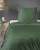 Ekskluzywna zielona pościel hotelowa z makosatyny z bizą 200x220