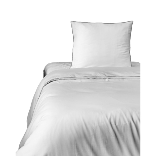 Ekskluzywna biała pościel hotelowa z makosatyny z bizą 180x200