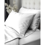 Ekskluzywna biała pościel hotelowa z makosatyny z bizą 140x200