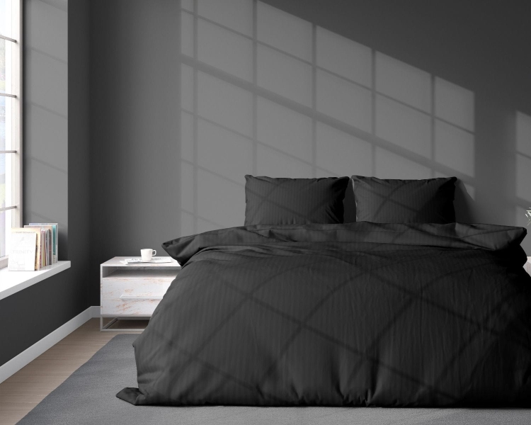 Luksusowa czarna pościel hotelowa z adamaszku 100% bawełna 180x200
