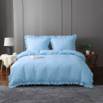 Elegancka pościel glamour w falbanki błękit 200x220