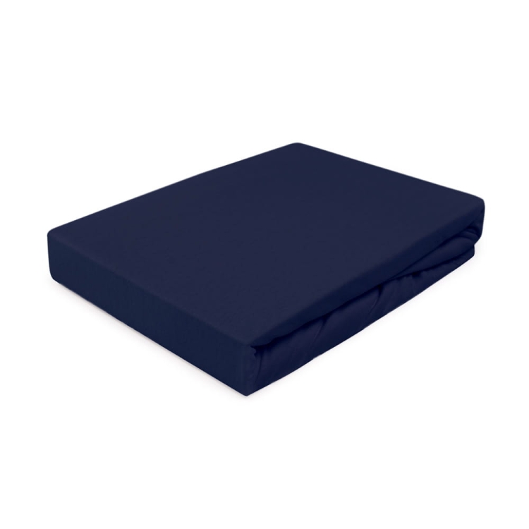 Granatowe prześcieradło na gumce 140x200