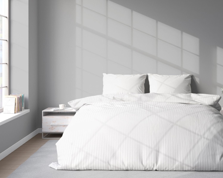 Luksusowa biała pościel hotelowa z adamaszku 100% bawełna 180x200