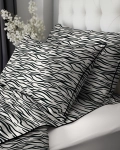 Ekskluzywna pościel bawełniana z perkalu 160x200 bialo czarna zebra