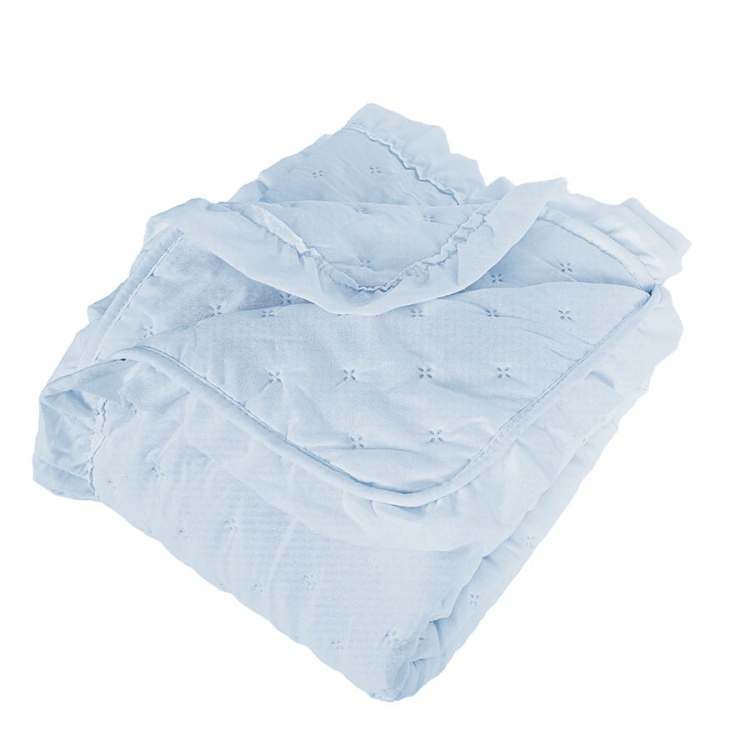 Baby blue narzuta z falbaną Soft Grace gruba i mięciutka
