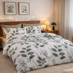 Bawełniana dwustronna pościel w liście 200x220