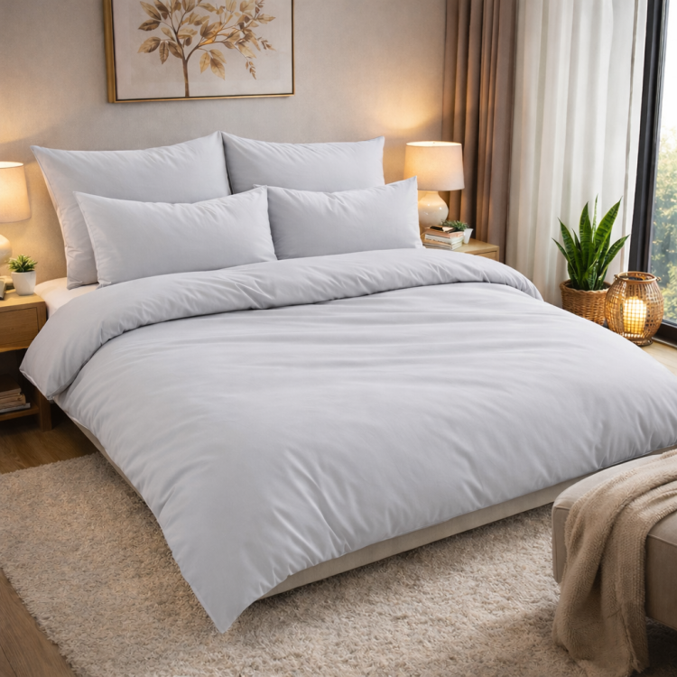 Gładka szara pościel 160x200 Classic