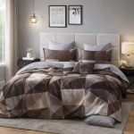 Dwustronna pościel w geometryczny wzór 200x220 z prześcieradłem  