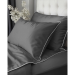 Ekskluzywna grafitowa pościel hotelowa z makosatyny z bizą 140x200