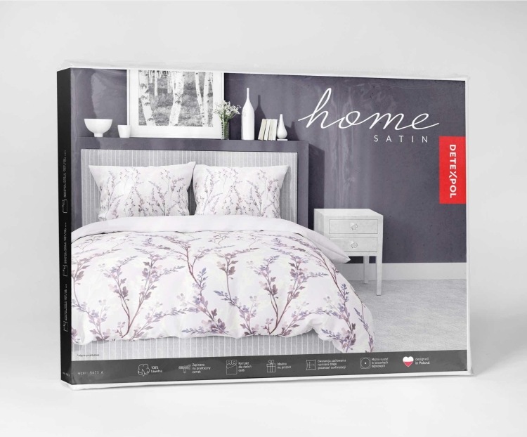 Bawełniana pościel 220×200 lawendowe gałązki 5475A Home Satin