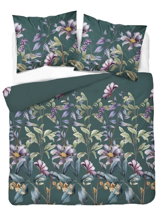 Bawełniana pościel 220×200 ciemnozielona w kwiaty 5808A Home Satin