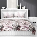 Bawełniana pościel 160×200 biała w liście palmowe 5479B Home Satin 