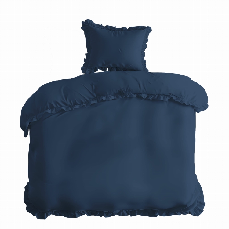 Denim bawełniana pościel z falbaną 140x200