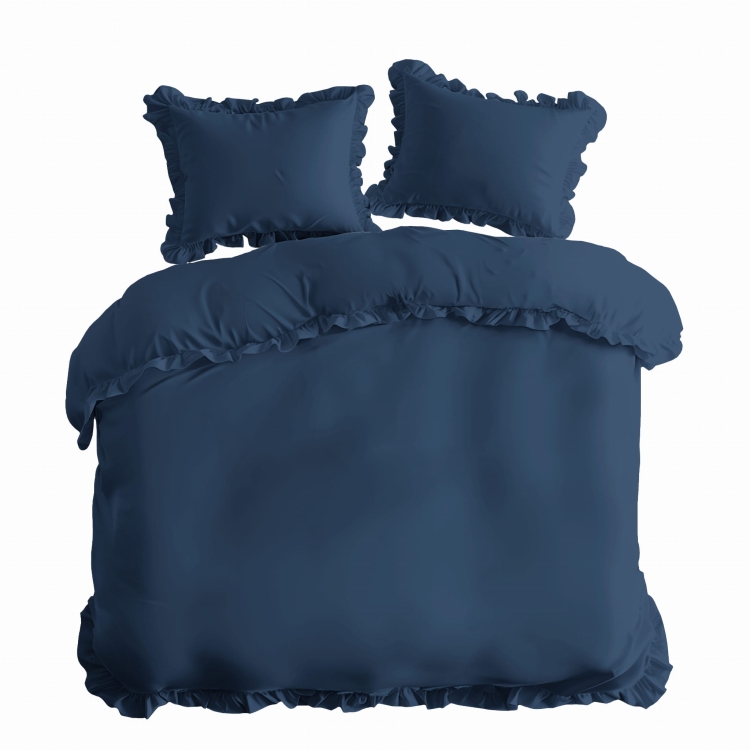 Denim bawełniana pościel z falbaną 160x200