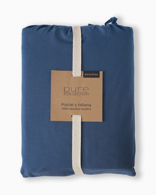 Denim bawełniana pościel z falbaną 220x200