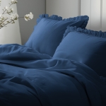 Denim bawełniana pościel z falbaną 220x200