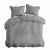 Jasno szara bawełniana pościel z falbaną 220x200