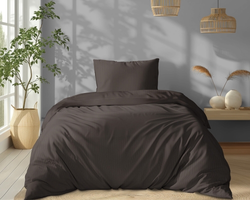 Luksusowa czekoladowa pościel hotelowa z adamaszku 100% bawełna 140x200