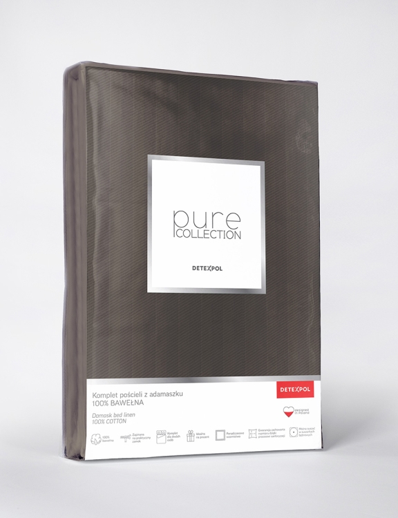 Luksusowa czekoladowa pościel hotelowa z adamaszku 100% bawełna 140x200