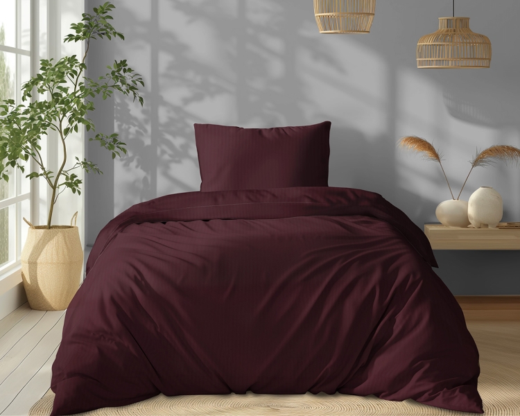 Luksusowa wino pościel hotelowa z adamaszku 100% bawełna 140x200