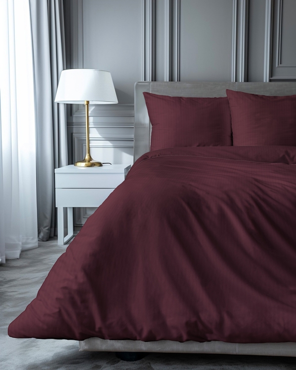 Luksusowa wino pościel hotelowa z adamaszku 100% bawełna 160x200