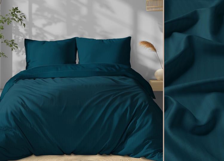 Luksusowa turkusowa pościel hotelowa z adamaszku 100% bawełna 160x200