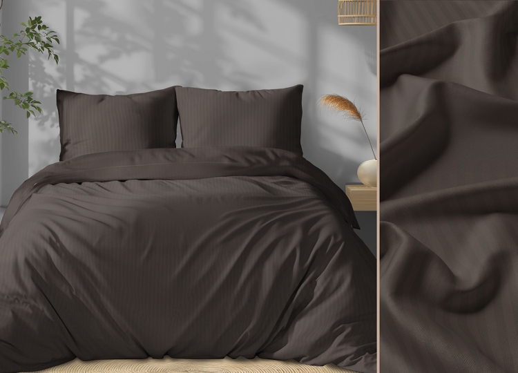 Luksusowa czekoladowa pościel hotelowa z adamaszku 100% bawełna 160x200