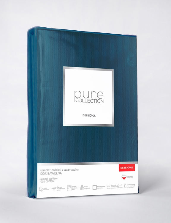 Luksusowa turkusowa pościel hotelowa z adamaszku 100% bawełna 220x200