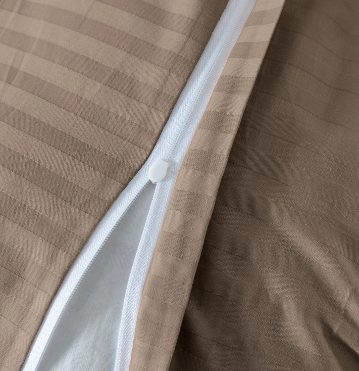 Czekoladowa bawełniana pościel hotelowa adamaszek z bizą 160x200 Mariot