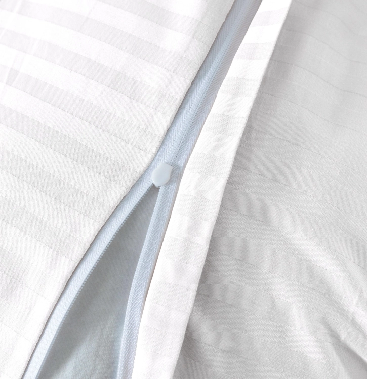 Biała bawełniana pościel hotelowa adamaszek z bizą 160x200 Mariot