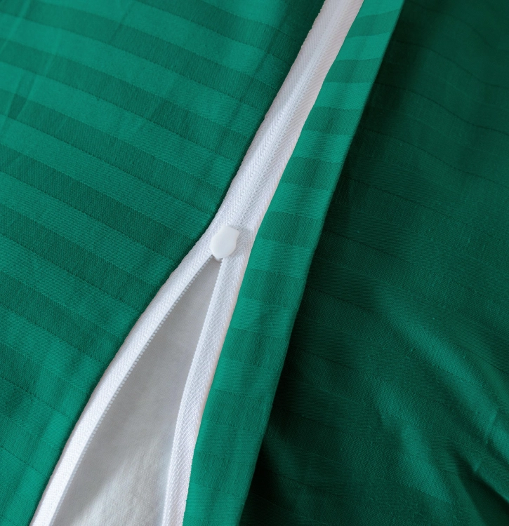 Butelkowa zieleń bawełniana pościel hotelowa adamaszek z bizą 160x200 Mariot