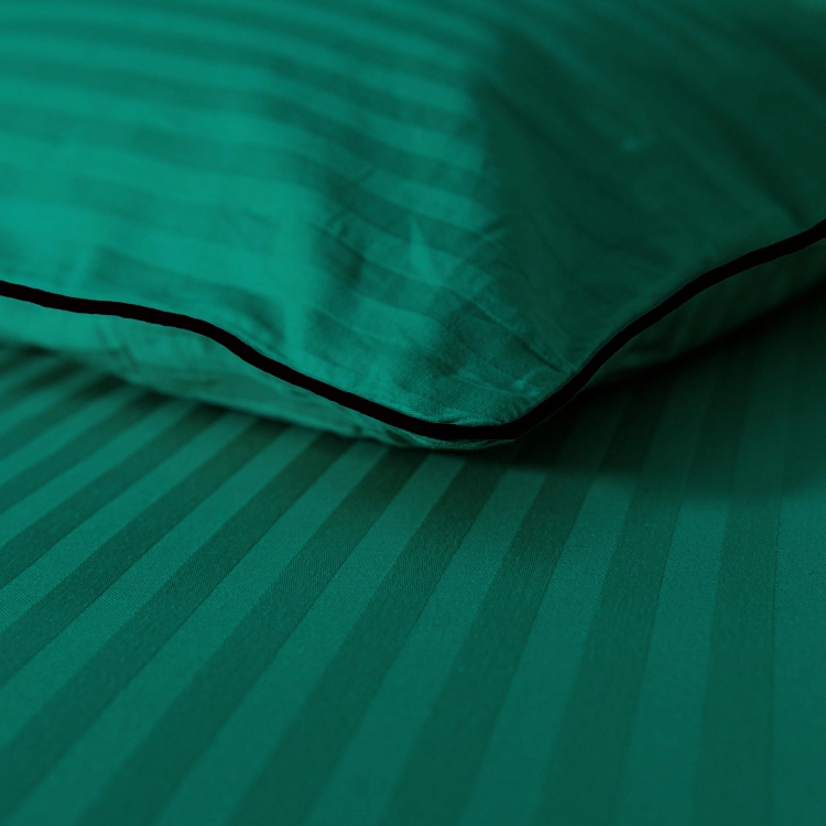 Butelkowa zieleń bawełniana pościel hotelowa adamaszek z bizą 160x200 Mariot