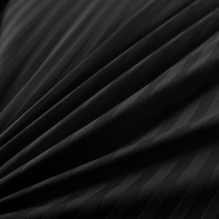 Czarna bawełniana pościel hotelowa adamaszek z bizą 160x200 Mariot