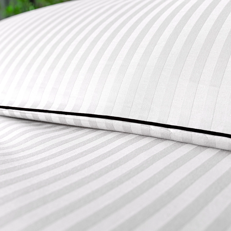 Biała bawełniana pościel hotelowa adamaszek z bizą 160x200 Mariot