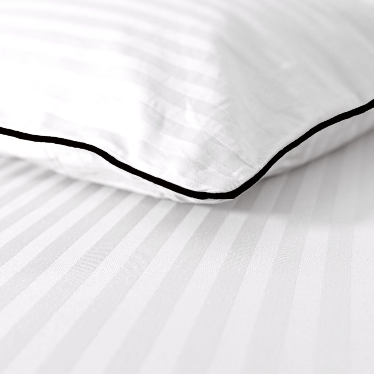 Biała bawełniana pościel hotelowa adamaszek z bizą 160x200 Mariot