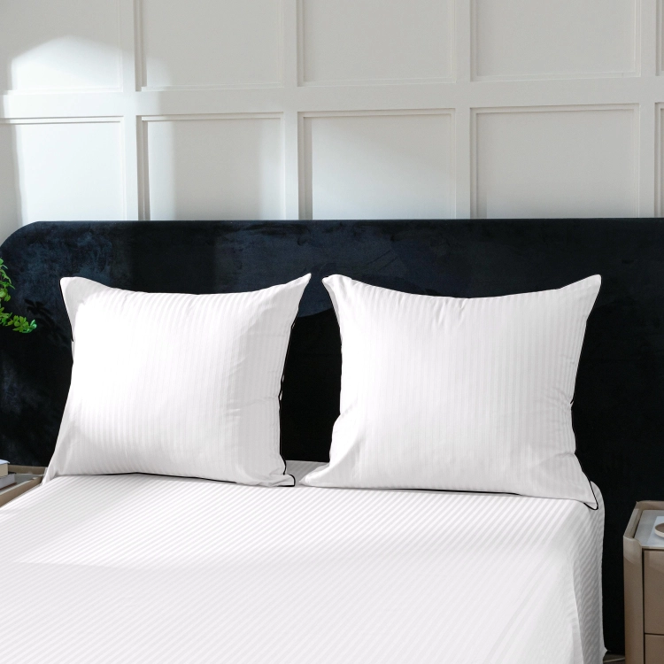 Biała bawełniana pościel hotelowa adamaszek z bizą 160x200 Mariot