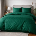 Butelkowa zieleń bawełniana pościel hotelowa adamaszek z bizą 140x200 Mariot