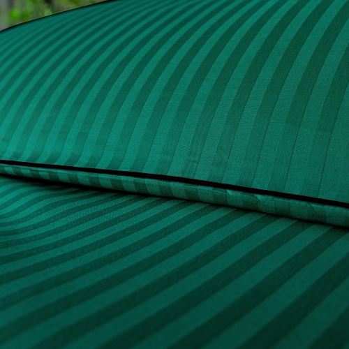 Butelkowa zieleń bawełniana pościel hotelowa adamaszek z bizą 160x200 Mariot