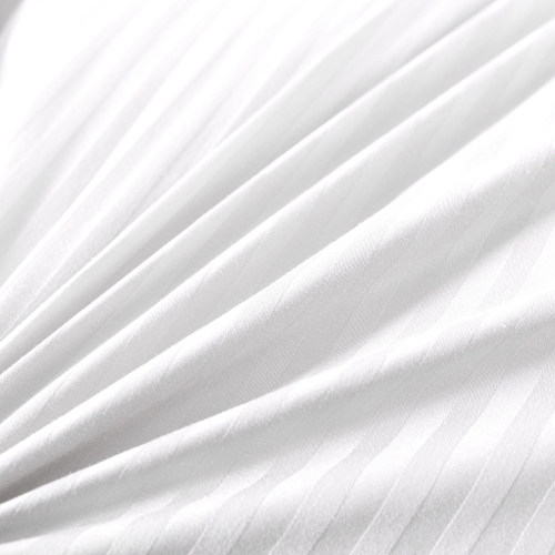 Biała bawełniana pościel hotelowa adamaszek z bizą 160x200 Mariot